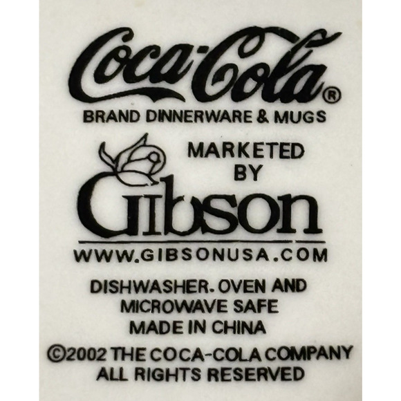 Vintage Coca Cola Red/Black/White Checkered 7 1/2” Plate 2002 Gibson Set Of 5 - Picture 7 of 7